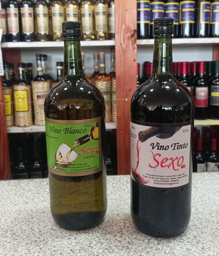 Botellón vino seco, blanco o tinto, litro y medio.